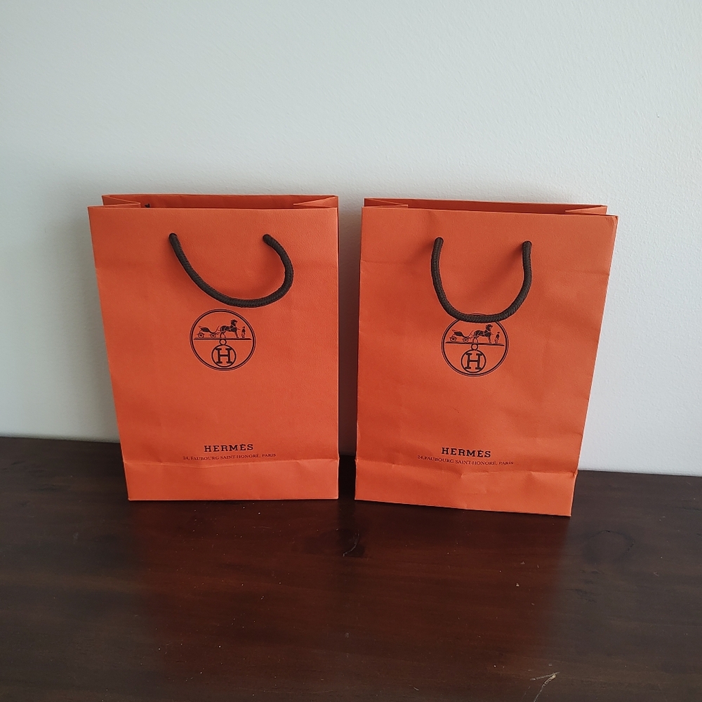 HERMES Authentic Paper Shopping Gift Bags 8"x11"
